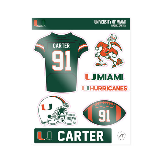 Miami - NCAA Football : Jarquez Carter - Sticker Sheet-0