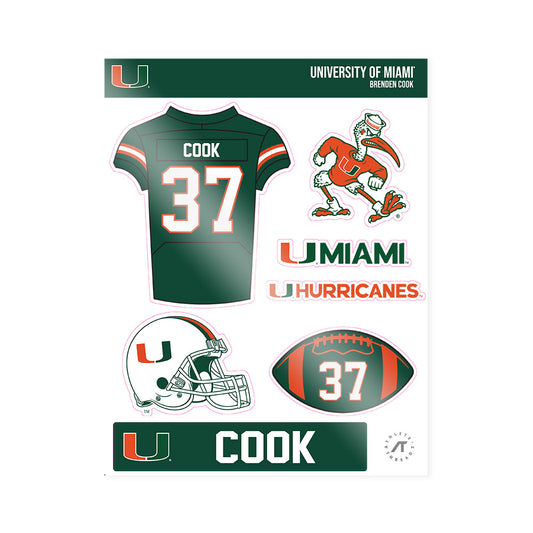 Miami - NCAA Football : Brenden Cook - Sticker Sheet-0