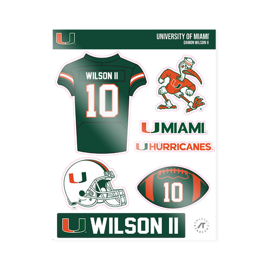 Miami - NCAA Football : Damon Wilson II - Sticker Sheet-0