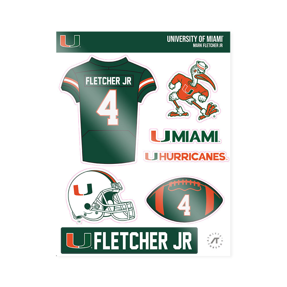 Miami - NCAA Football : Mark Fletcher Jr - Sticker Sheet-0