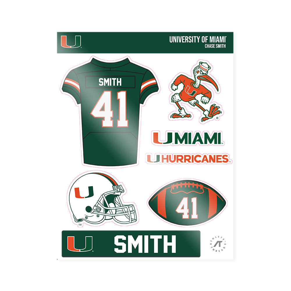 Miami - NCAA Football : Chase Smith - Sticker Sheet-0