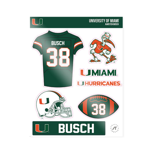 Miami - NCAA Football : Karsten Busch - Sticker Sheet-0