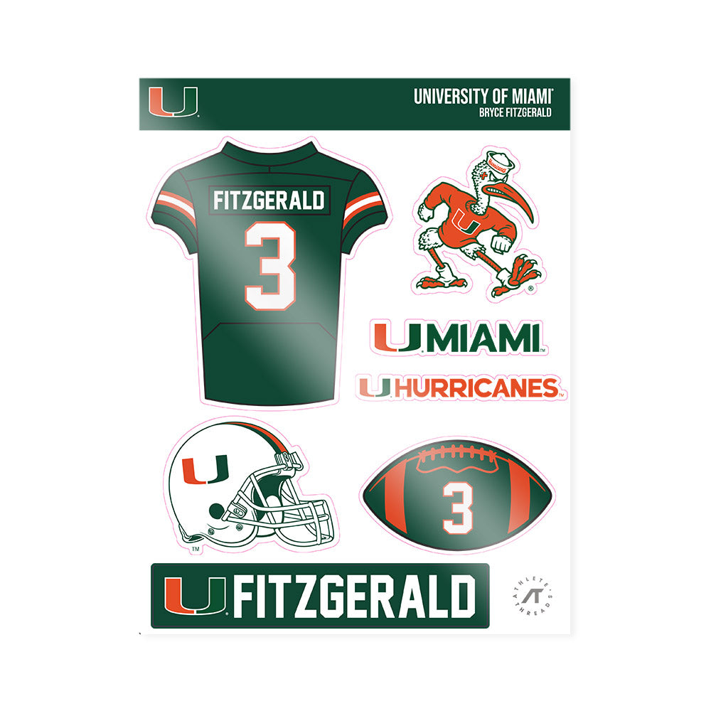 Miami - NCAA Football : Bryce Fitzgerald - Sticker Sheet-0