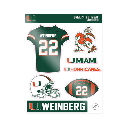 Miami - NCAA Football : Jakob Weinberg - Sticker Sheet-0
