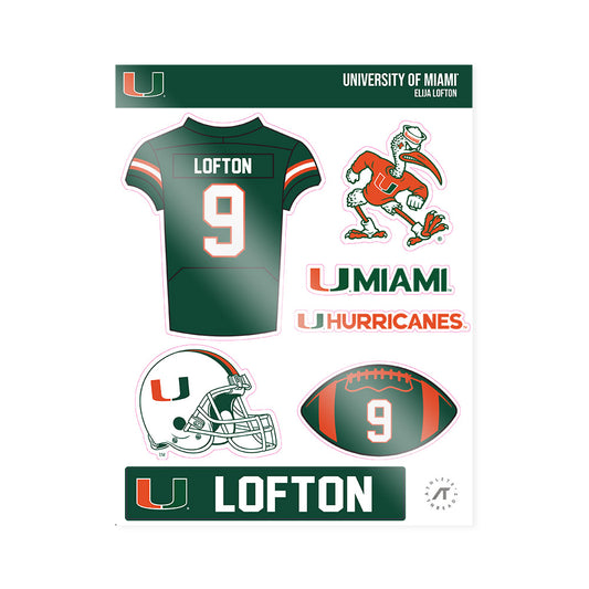 Miami - NCAA Football : Elija Lofton - Sticker Sheet-0
