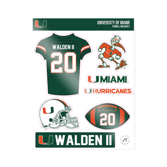 Miami - NCAA Football : Terrell Walden II - Sticker Sheet-0