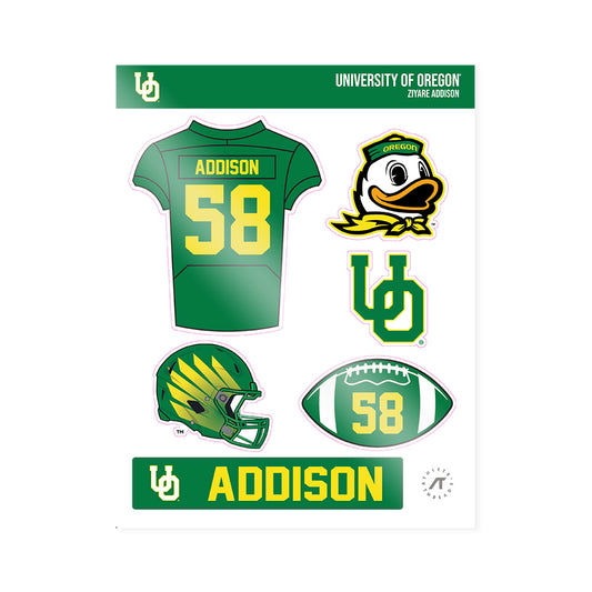 Oregon - NCAA Football : Ziyare Addison - Sticker Sheet-0