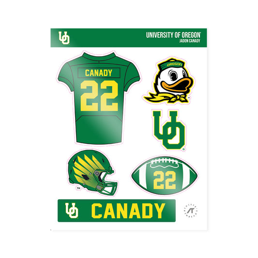 Oregon - NCAA Football : Jadon Canady - Sticker Sheet-0