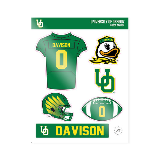 Oregon - NCAA Football : Jordon Davison - Sticker Sheet-0