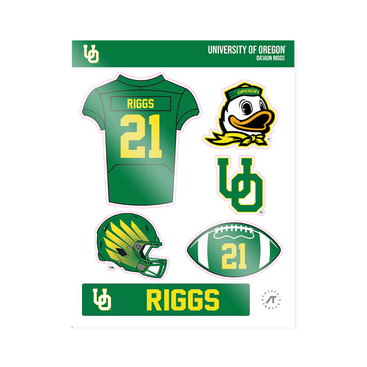 Oregon - NCAA Football : Da'Jaun Riggs - Sticker Sheet-0
