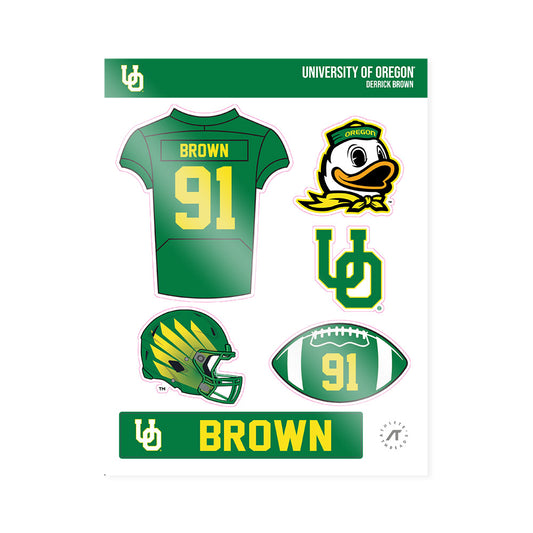 Oregon - NCAA Football : Derrick Brown - Sticker Sheet-0