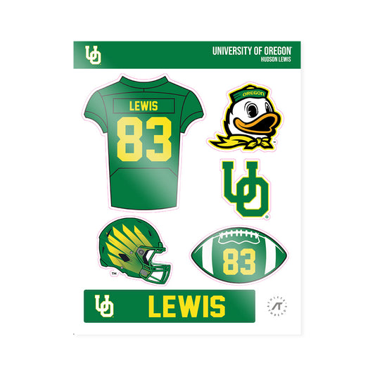 Oregon - NCAA Football : Hudson Lewis - Sticker Sheet-0