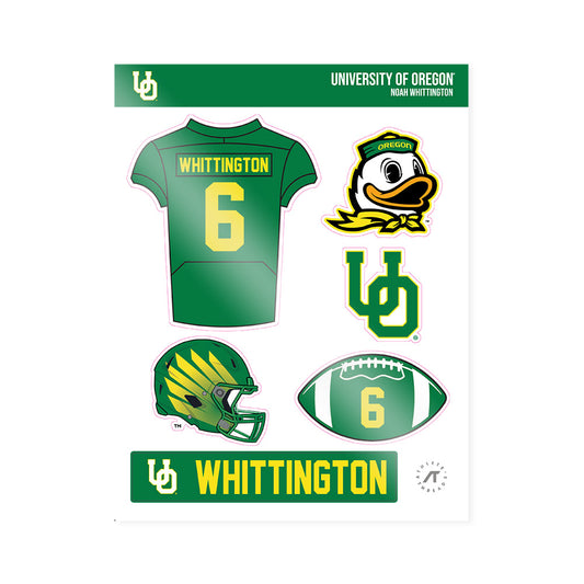 Oregon - NCAA Football : Noah Whittington - Sticker Sheet-0