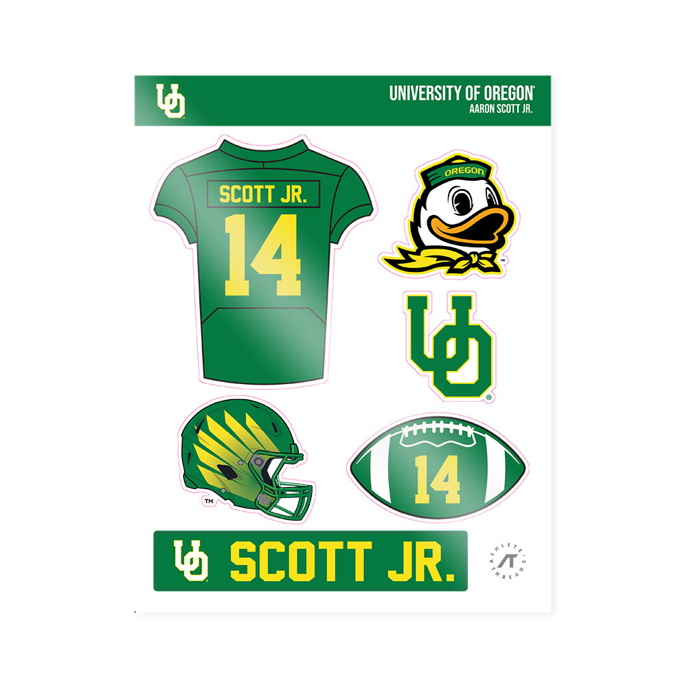 Oregon - NCAA Football : Aaron Scott Jr. - Sticker Sheet-0