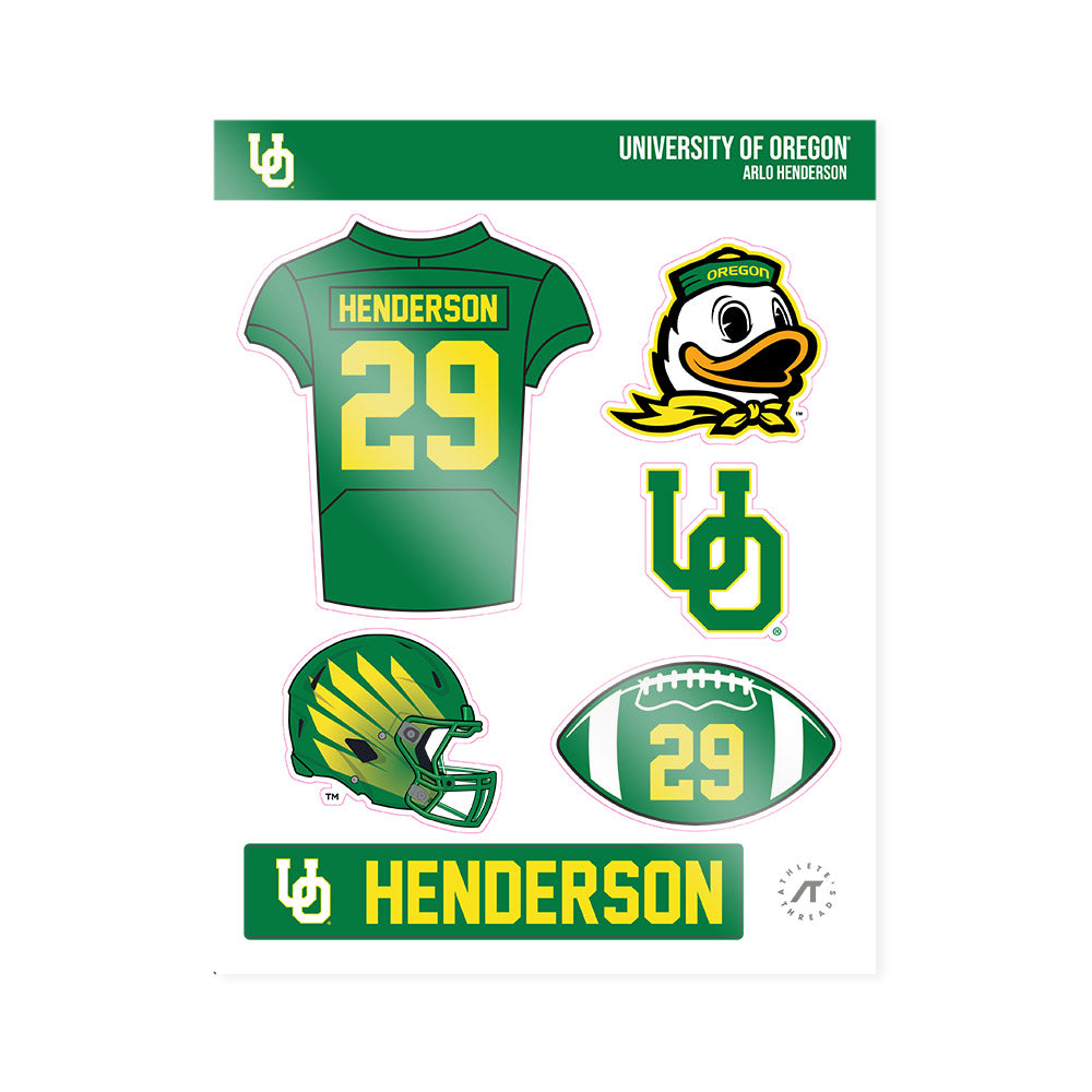 Oregon - NCAA Football : Arlo Henderson - Sticker Sheet-0