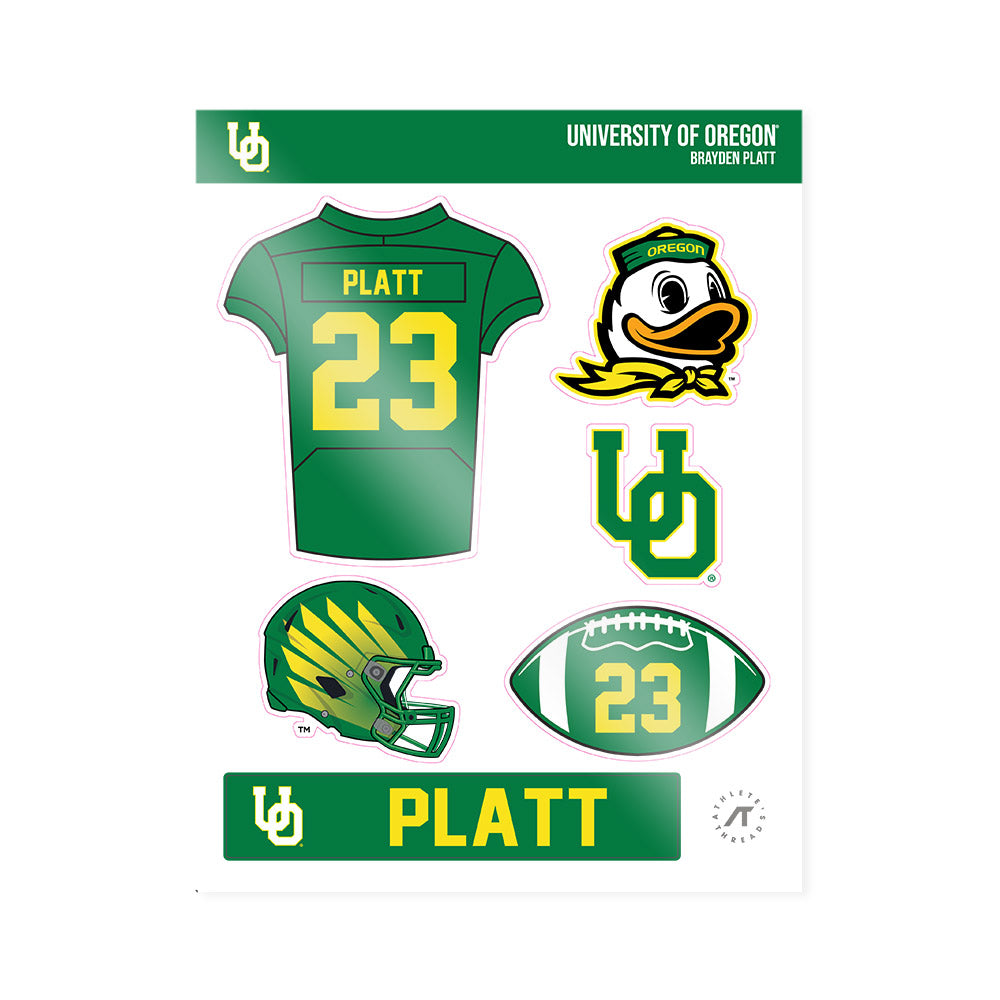 Oregon - NCAA Football : Brayden Platt - Sticker Sheet-0