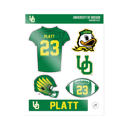 Oregon - NCAA Football : Brayden Platt - Sticker Sheet-0