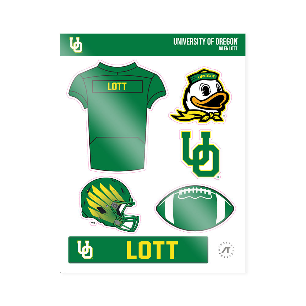 Oregon - NCAA Football : Jalen Lott - Sticker Sheet-0