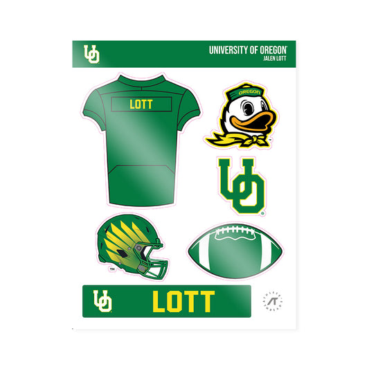 Oregon - NCAA Football : Jalen Lott - Sticker Sheet-0