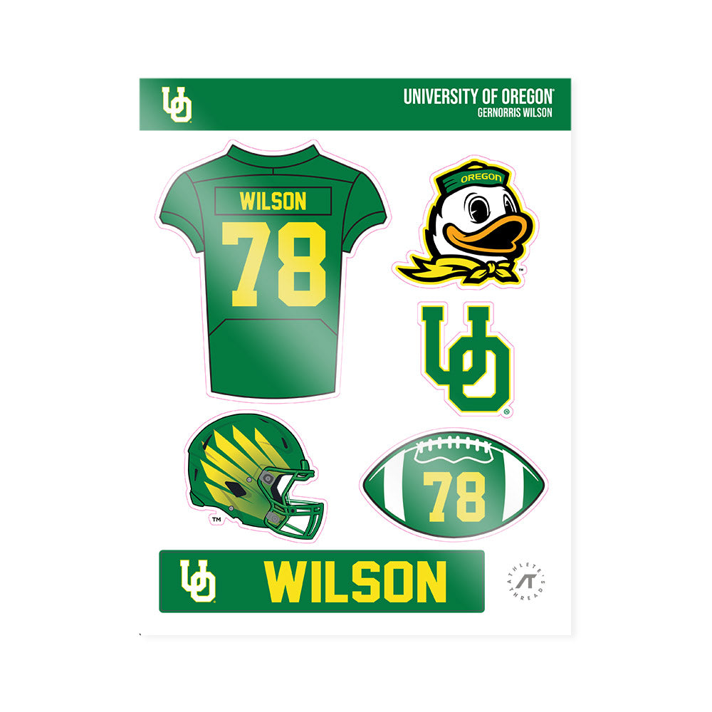 Oregon - NCAA Football : Gernorris Wilson - Sticker Sheet-0