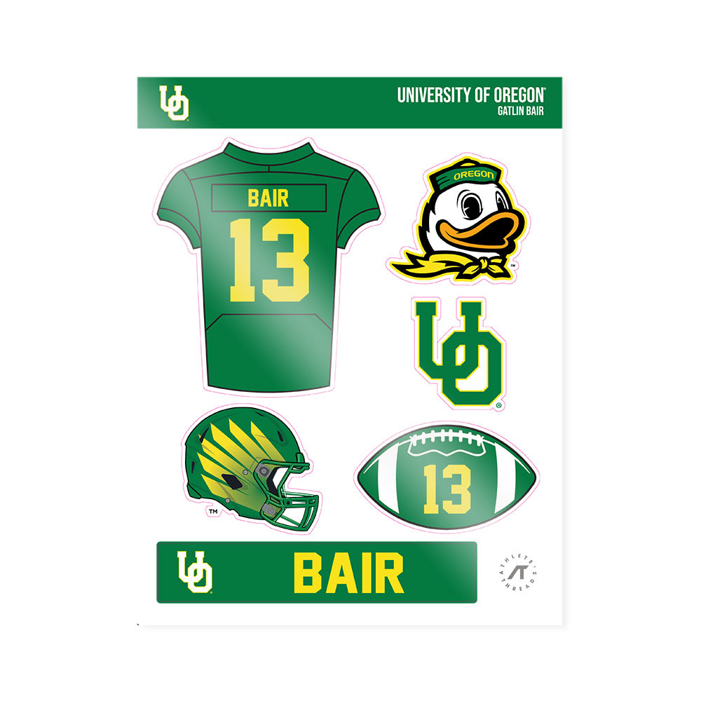 Oregon - NCAA Football : Gatlin Bair - Sticker Sheet-0