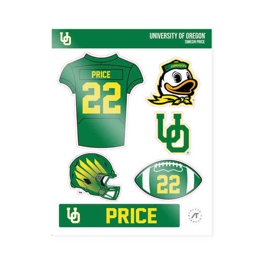 Oregon - NCAA Football : Simeon Price - Sticker Sheet-0