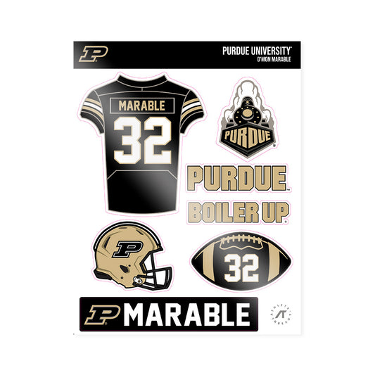Purdue - NCAA Football : D'Mon Marable - Sticker Sheet-0