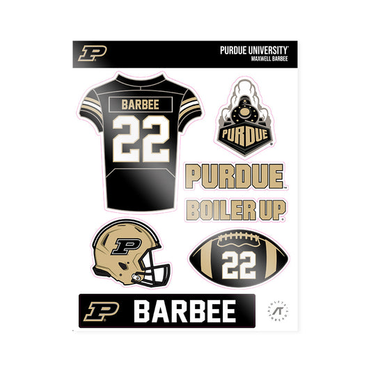 Purdue - NCAA Football : Maxwell Barbee - Sticker Sheet-0