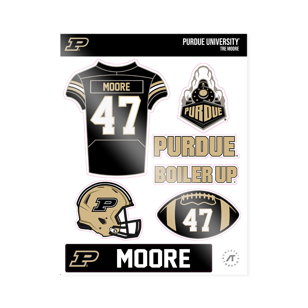 Purdue - NCAA Football : Tre Moore - Sticker Sheet-0