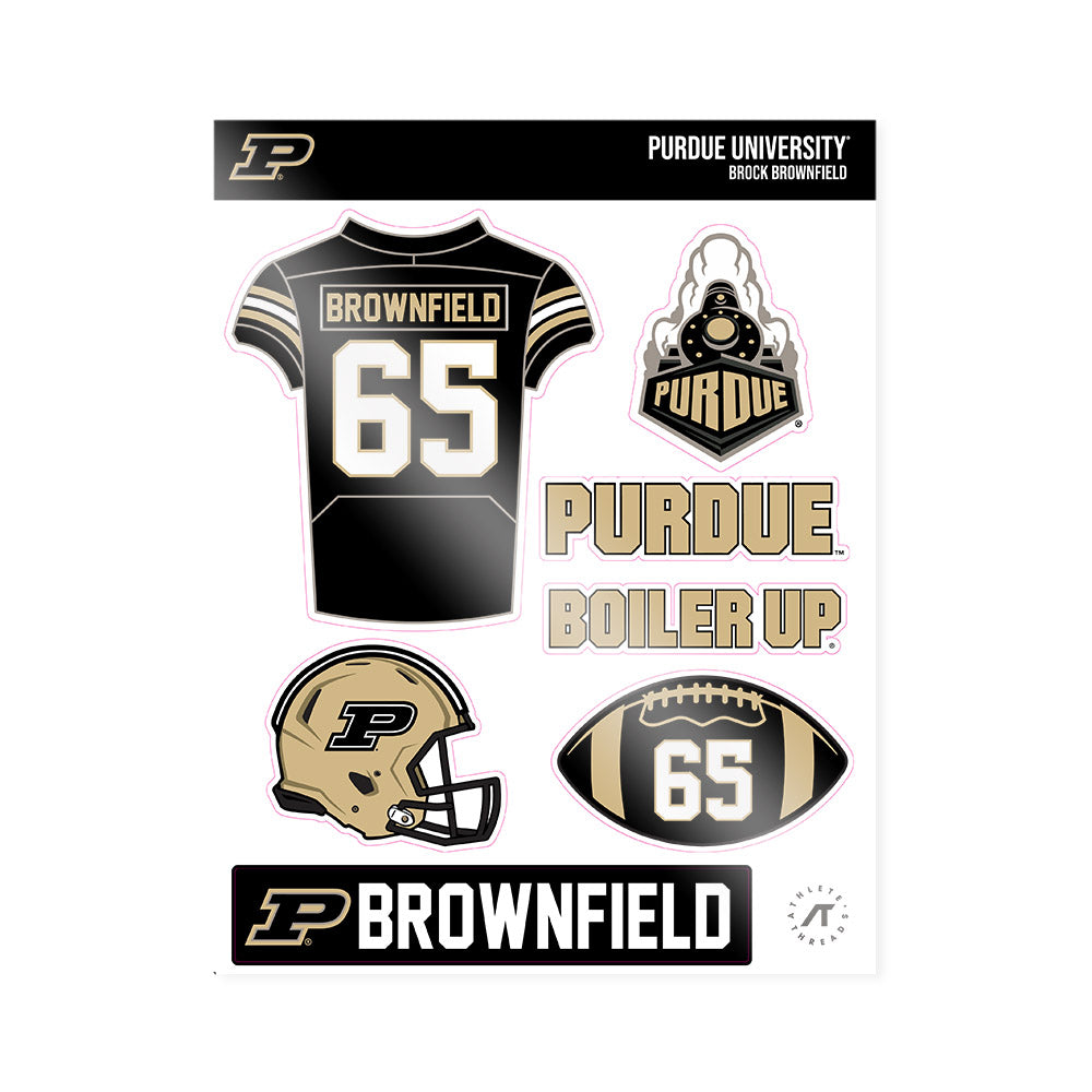 Purdue - NCAA Football : Brock Brownfield - Sticker Sheet-0
