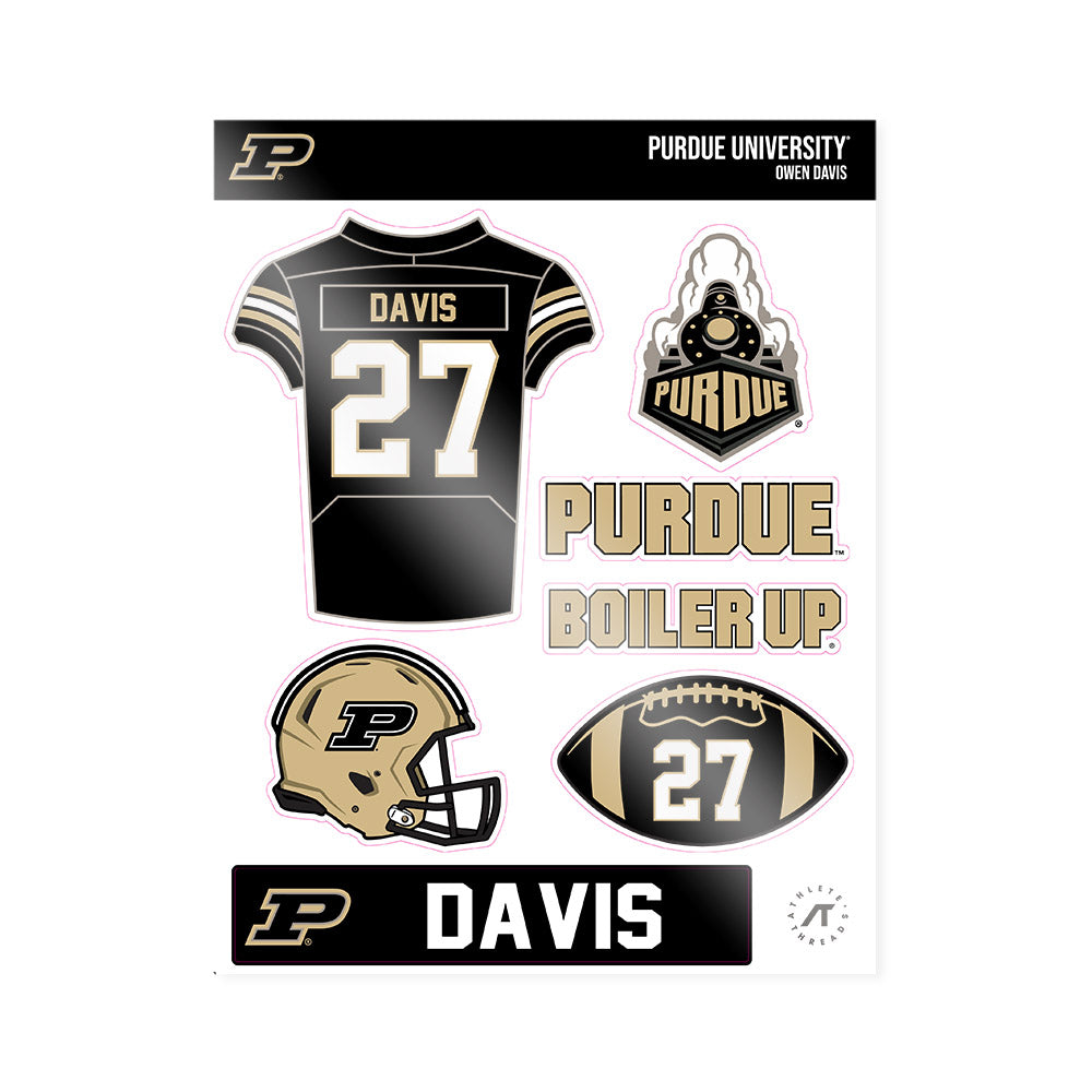 Purdue - NCAA Football : Owen Davis - Sticker Sheet-0