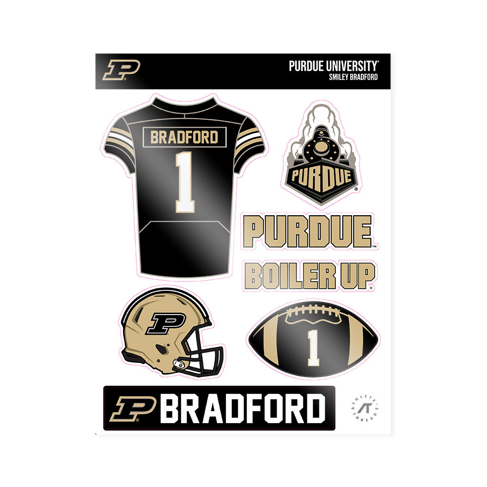 Purdue - NCAA Football : Smiley Bradford - Sticker Sheet-0