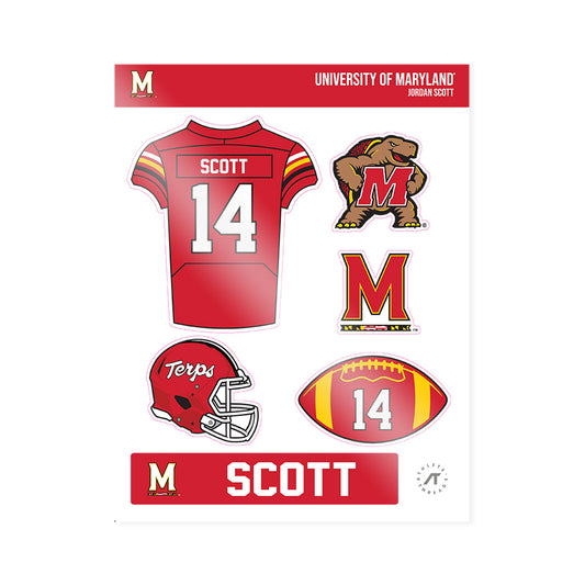 Maryland - NCAA Football : Jordan Scott - Sticker Sheet-0
