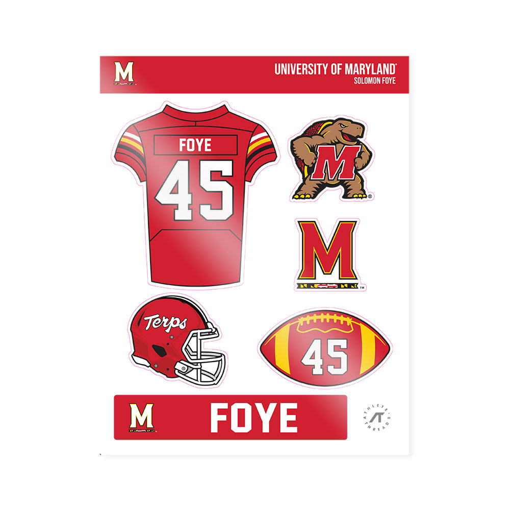 Maryland - NCAA Football : Solomon Foye - Sticker Sheet-0