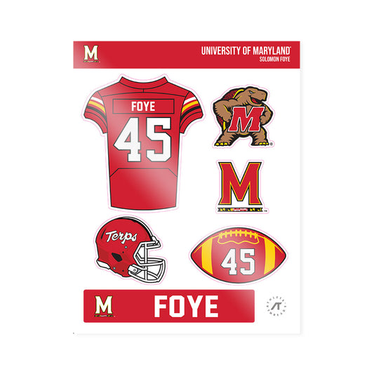 Maryland - NCAA Football : Solomon Foye - Sticker Sheet-0