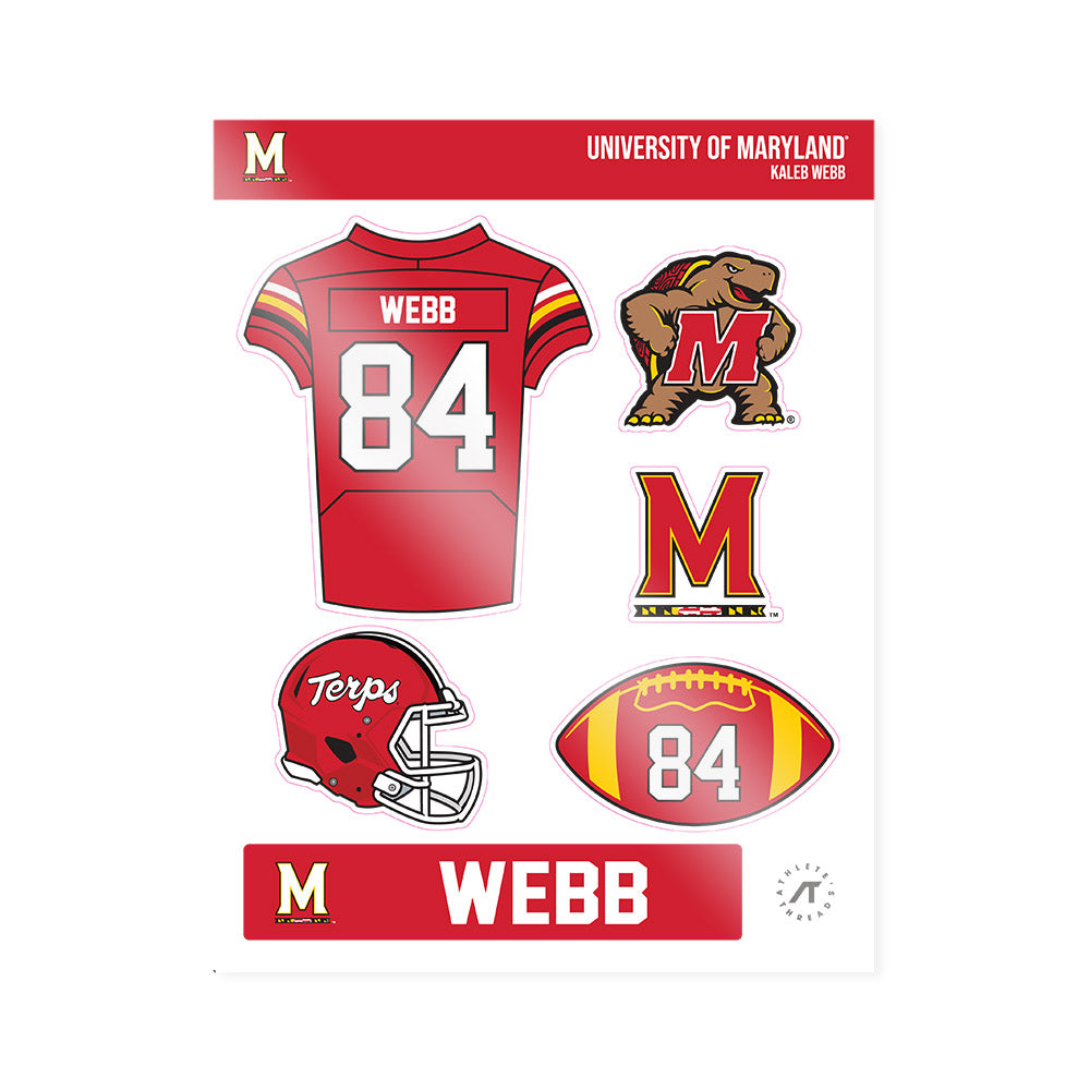 Maryland - NCAA Football : Kaleb Webb - Sticker Sheet-0