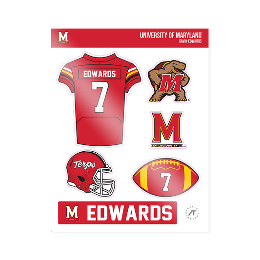 Maryland - NCAA Football : Gavin Edwards - Sticker Sheet-0