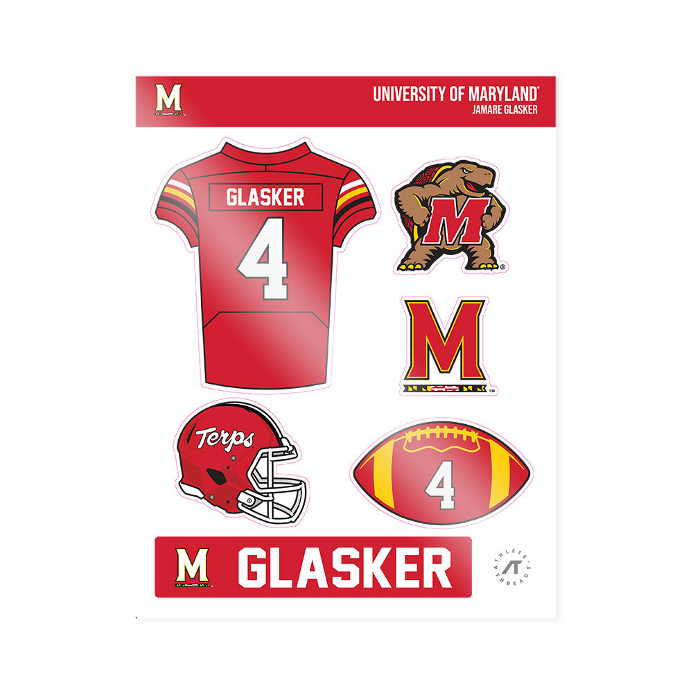 Maryland - NCAA Football : Jamare Glasker - Sticker Sheet-0