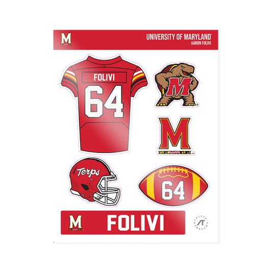 Maryland - NCAA Football : Aaron Folivi - Sticker Sheet-0