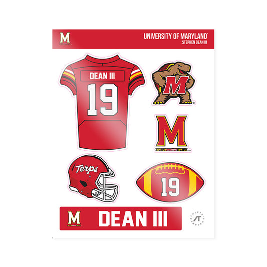 Maryland - NCAA Football : Stephen Dean III - Sticker Sheet-0