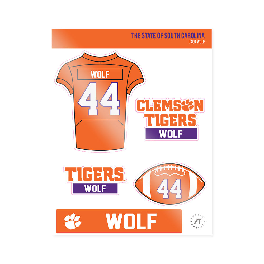 Clemson - NCAA Football : Jack Wolf - Sticker Sheet-0