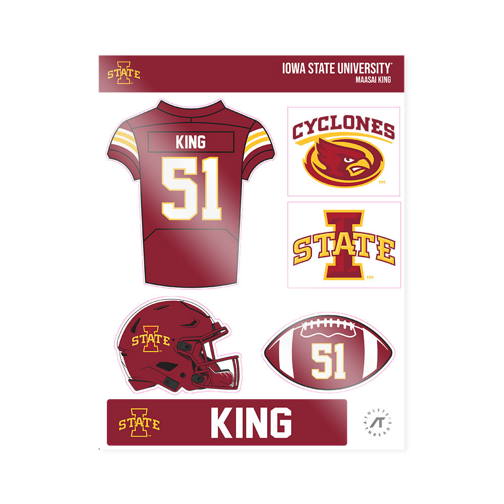 Iowa State - NCAA Football : Maasai King - Sticker Sheet-0