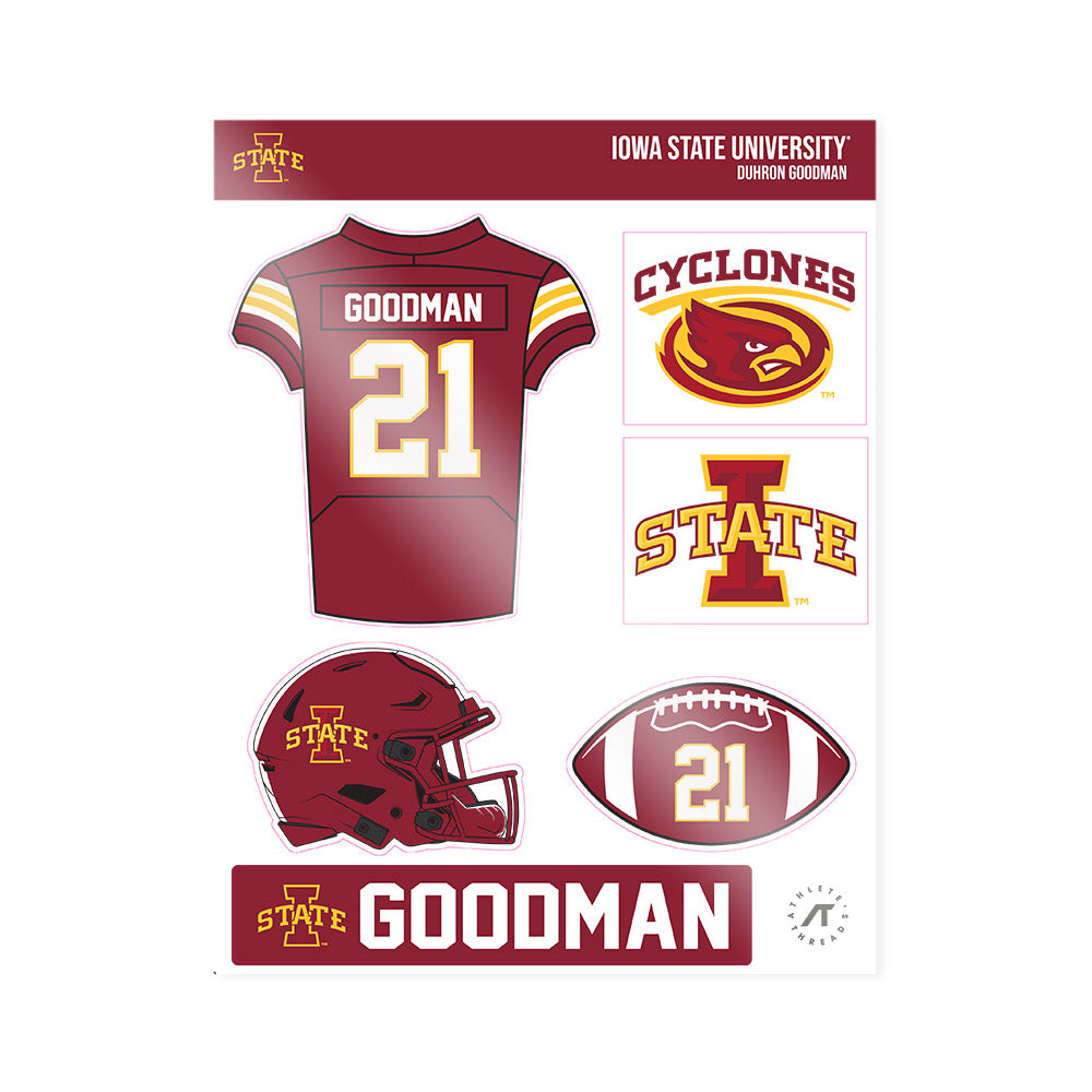 Iowa State - NCAA Football : Duhron Goodman - Sticker Sheet-0