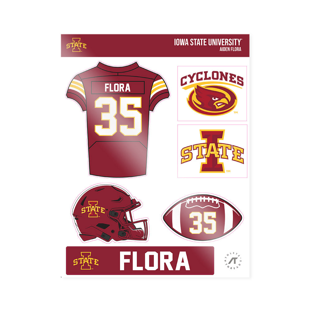 Iowa State - NCAA Football : Aiden Flora - Sticker Sheet-0