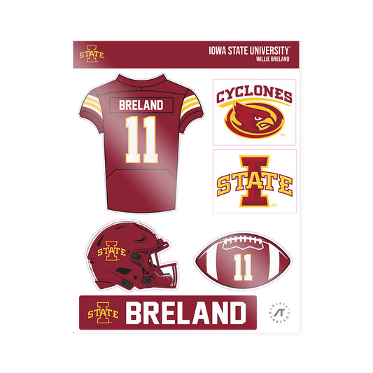 Iowa State - NCAA Football : Willie Breland - Sticker Sheet-0