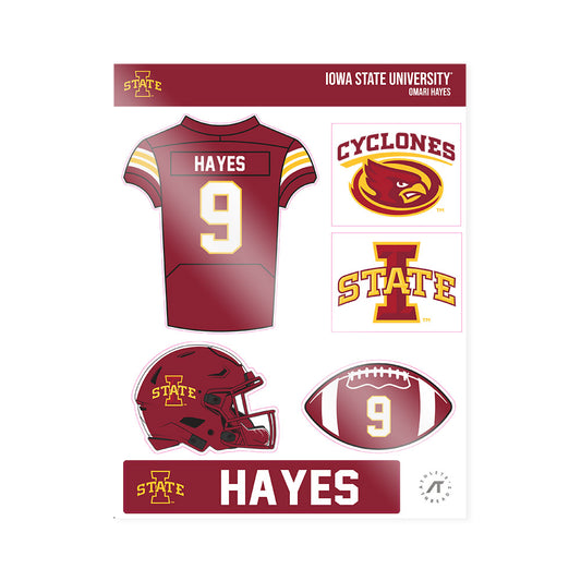 Iowa State - NCAA Football : Omari Hayes - Sticker Sheet-0