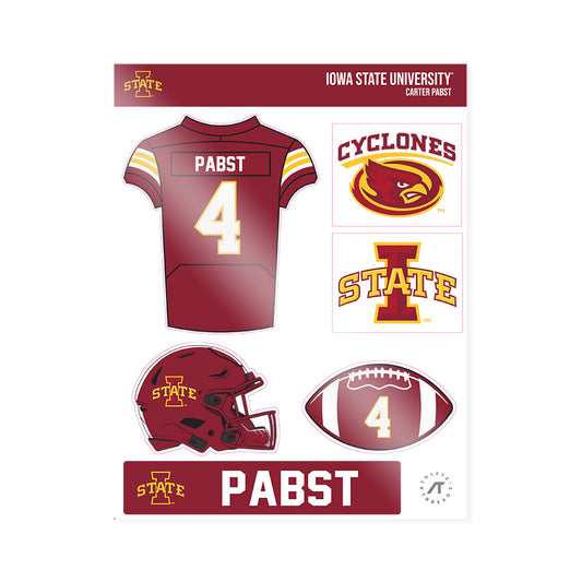 Iowa State - NCAA Football : Carter Pabst - Sticker Sheet-0