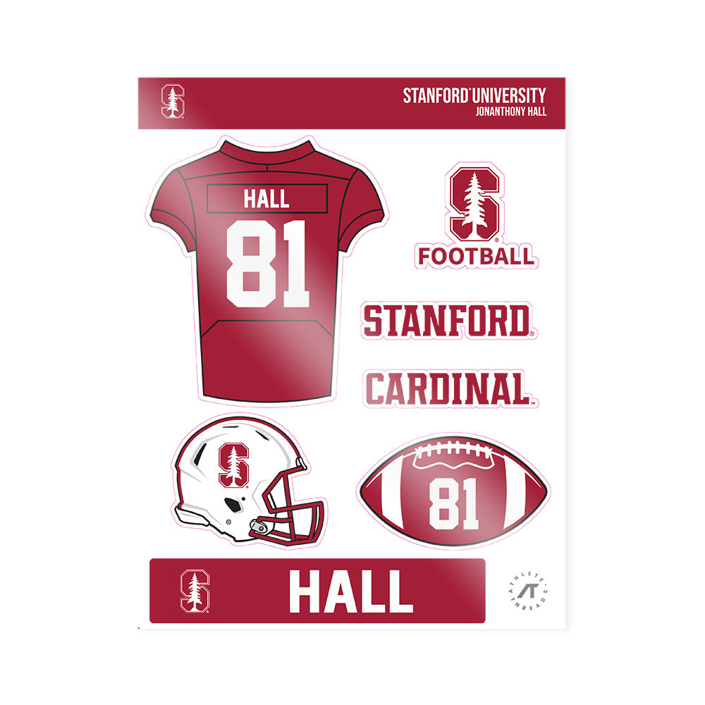Stanford - NCAA Football : JonAnthony Hall - Sticker Sheet-0