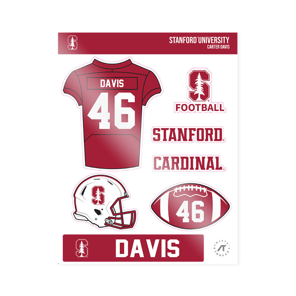 Stanford - NCAA Football : Carter Davis - Sticker Sheet-0