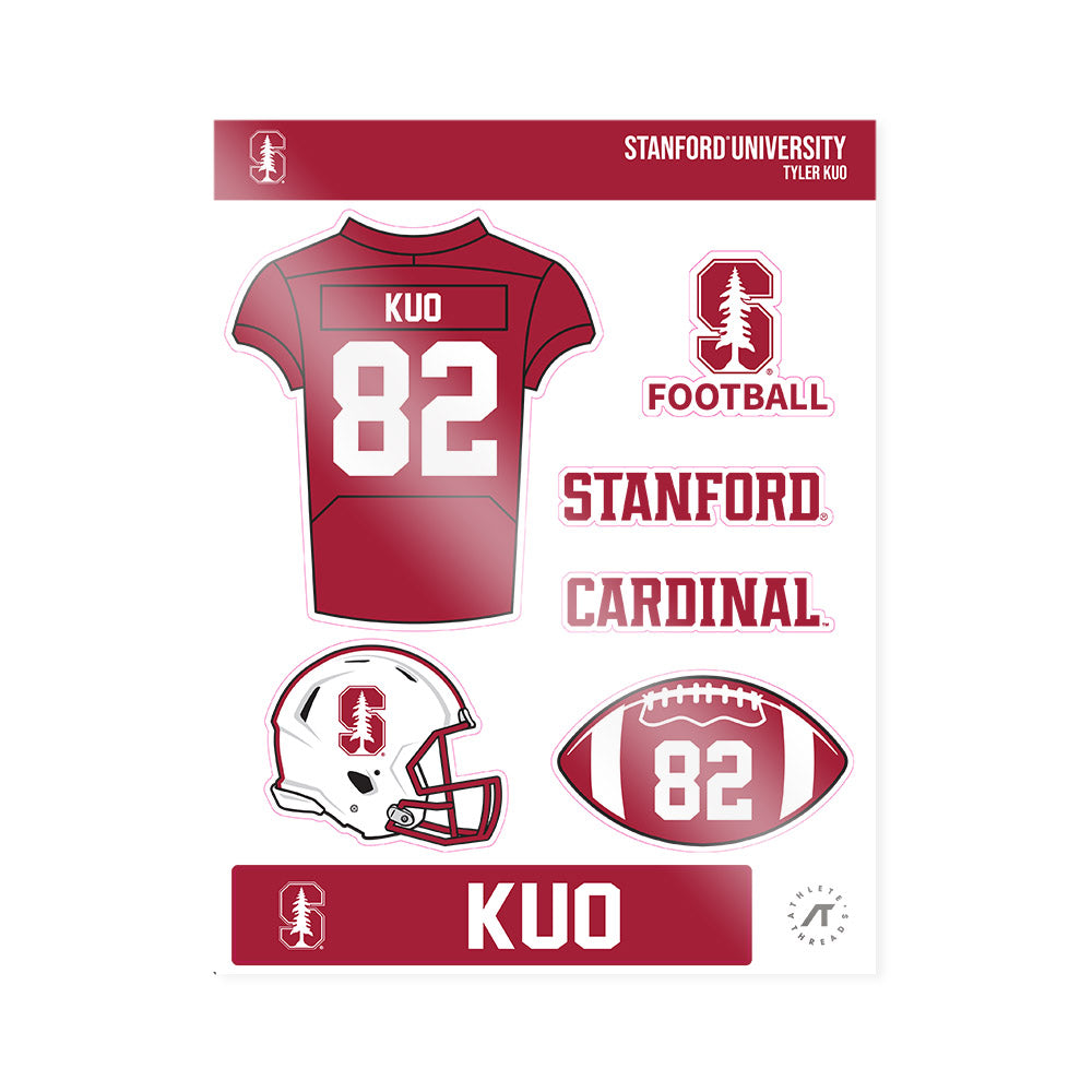 Stanford - NCAA Football : Tyler Kuo - Sticker Sheet-0
